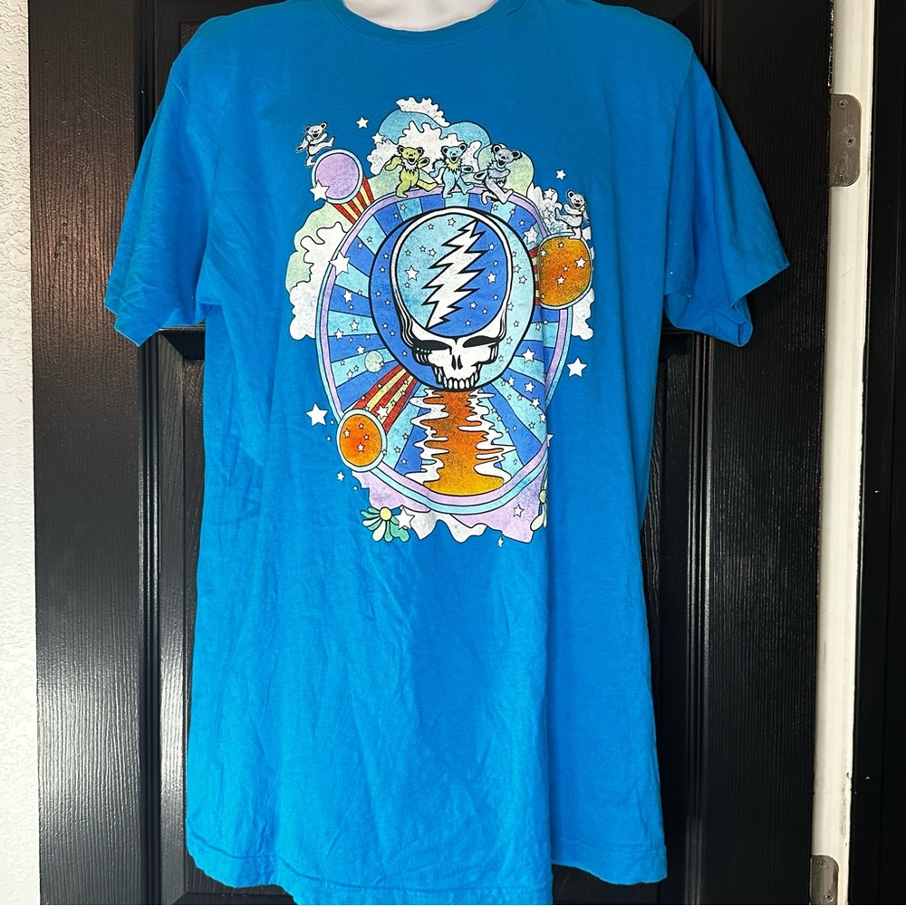 Grateful Dead Animated Bioworld Lightning Bears Skull  Men's TShirt Large Xlong
